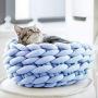 Lucky Monet Cotton Knitted Pet Bed Basket Warm Soft Woven Cat Nest Cozy Cuddler for Dogs & Cats