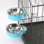 ZOHOKO Dog Bowl Feeder Pet Puppy Food Water Bowl, 2-in-1 Plastic Bowl & Stainless Steel Bowl, Removable Hanging Cat Rabbit Bird Food Basin Dish Perfect for Crates & Cages ZOHOKO Dog Bowl Feeder Pet Puppy Food Water Bowl, 2-in-1 Plastic Bowl & Stainless Steel Bowl, Removable Hanging Cat Rabbit Bird Food Basin Dish Perfect for Crates & Cages