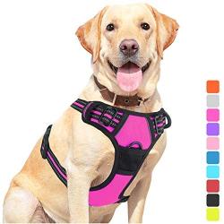 Vovodog Dog Harness No-Pull Pet Harness, Adjustable Outdoor Walking Pet Reflective Oxford Soft Vest with 2 Metal Rings and Handle Easy Control for Small Medium Large Dogs…