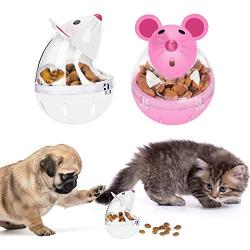 Legendog Small Cat Slow Feeder Cat Food Ball Mice Water Droplet Bone Tumbler Shaped Pet Treat Ball Cat Food Toy Ball Pet Food Ball