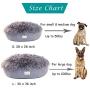 Ushang Pet Premium Faux Long Fur Calming Cuddler Orthopedic Round Dog Sofa Bed, Self-Warming Shag Dog Cushion Donut Bed for Medium & Large Dog (Large 36 inch, Gray)