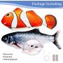 MOLATIN 2 Pack Electric Flopping Fish Catnip Toy,Wiggle Fish Cats Kicker Toys,Realistic Moving Floppy Dancing Fish,Funny Interactive Plush Chewing Pillow for Cat Motion Kitten Indoor Exercise