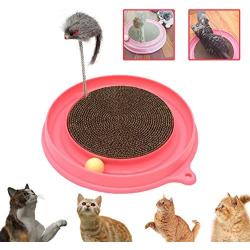 AUOON Cat Scratcher Toy, Cat Turbo Toy, Post Pad Interactive Training Exercise Mouse Play Toy with Turbo and Ball