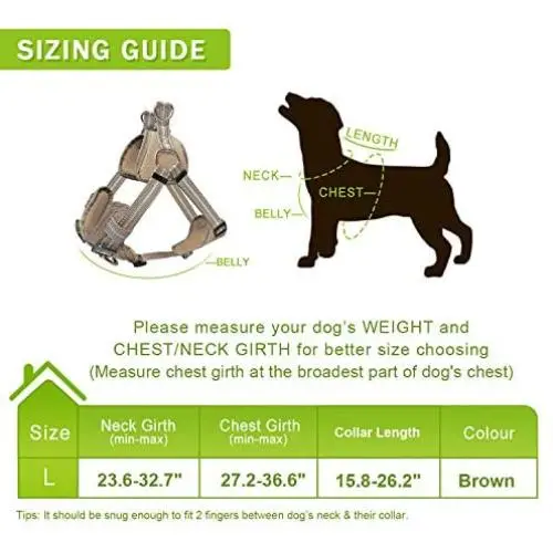 WINSEE Dog Harness and Collar Set for Large Dogs, Reflective Adjustable