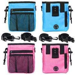 STMK 2 Pack Dog Treat Pouch, Dog Training Treat Pouch with Waist Shoulder Strap, 3 Ways to Wear, Easily Carries Dog Toys, Kibble, Treats, Ideal for Dog Walking, Dog Training, Puppy Training