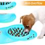 ZooZoo Large Slow Feeder Dog Bowl Mat Soft Silicone Stainless Steel Food Water Tray Prevent Bloat Choke Anti-Overflow Non-Skid Interactive Fun Cat Pet Accessory Healthy Diet Slow Eating Easy Clean Pad