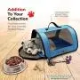 Perfect Petzzz Tote for Lifelike Stuffed Interactive Pet Dogs and Cats, Nylon and Mesh Toy Carrier for Pet Animals, Zippered Carrying Case Accessory (Blue)