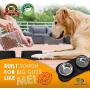 Large Dog Bowls & Mat Set - 2 Large Capacity, Removable Stainless Steel Bowl Set in a Stylish No Mess, No Spill, Non Skid, Silicone Mat. Food & Water Bowls for Medium to Large Dogs - 54oz / 108oz