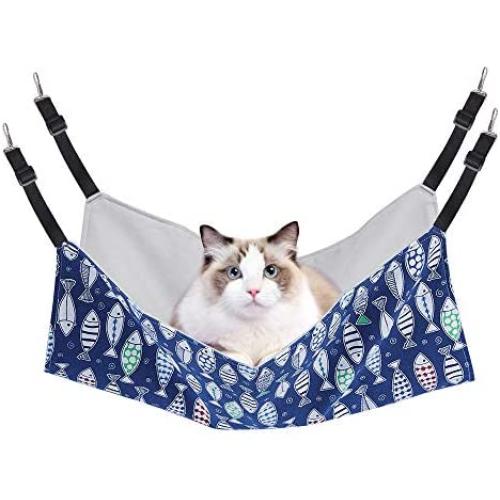 PERSUPER Cat Hammock Bed Comfortable Hanging Adjustable Pet Hammock Bed for Cats/Small Dogs/Rabbits/Other Small Animals