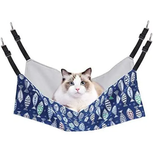 PERSUPER Cat Hammock Bed Comfortable Hanging Adjustable Pet Hammock Bed for Cats/Small Dogs/Rabbits/Other Small Animals PERSUPER Cat Hammock Bed Comfortable Hanging Adjustable Pet Hammock Bed for Cats/Small Dogs/Rabbits/Other Small Animals
