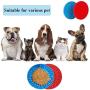 Ximoon 2 Sets Dog Lick Pad, Slow Dispensing Treater Mat with 37 Strong Suctions to Wall, Dog Bath Distraction Device, Peanut Butter Lick Mat for Pet Bathing Grooming and Training (Red + Blue)