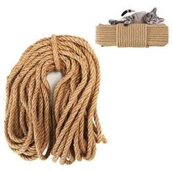 PIVBY Cat Sisal Rope Natural Twine for Scratching Post Tree Replacement - Hemp Rope for Repairing, Recovering or DIY Scratcher, 8mm Diameter (66FT)