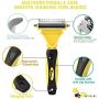 BRILLIARE Dematting Tool+Free Stainless-Steel Comb, Pet Grooming Tool, 2 Sided Undercoat Blade Rake for Cat&Dog, Deshedding Brush for Easy Mats&Tangles Removing, No More Nasty Shedding and Flying Hair