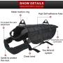 Tactical Dog Harness with Pulling Handle, Military Standard Pet Harnesses, Adjustable MOLLE Nylon Dogs Harness for Outdoor Training Hunting Camping
