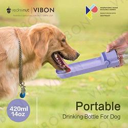 VIBON Redminut Authorized Portable Drinking Bottle for Dog 420ml/14oz (Pink)