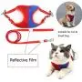 Vehomy Cat Small Dog Vest Harness Leash Set Step in Vest Harness with Soft Gentle Suede Fabrics for Cats Small Dogs Escape Proof Breathable Mesh Pet Harness with Reflective Leash Red Blue L Vehomy Cat Small Dog Vest Harness Leash Set Step in Vest Harness with Soft Gentle Suede Fabrics for Cats Small Dogs Escape Proof Breathable Mesh Pet Harness with Reflective Leash Red Blue L