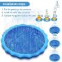 Procity Splash Pool for Dogs Kids, 68” Thickened Durable Dog Pool Pet Bathing Tub Summer Outdoor Water Toys Splash Pad Sprinklers Play Mat, XXL