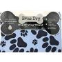 Bone Dry Dog Microfiber Drying Towel Blue w/Dark Blue Paw Prints