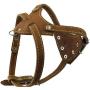 Brown Genuine Leather Dog Harness, 16.5''-20'' Chest Size, 1/2'' Wide