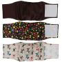Metrical Washable Dog Diapers (Pack of 3) Reusable Male Dog Belly Bands Durable Dog Belly Wrap (M(Waist:13-17))