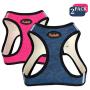 Poohoo 2 Pack Step-in Double Layers Mesh Dog Vest Harness Adjustable for Small Medium Dogs (L(Chest:19.2''-21.7''), Pink and Blue),Poohom Soft Plush Dog Bed,Dog Crate Bed Pet Cushion Pet Pillow Bed Wash