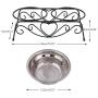 Zerone Elevated Double Pet Bowl, Polished Stainless Steel Modern Cat Dog Double Puppy Pet Water Food Lower Raised Feeder Dish Bowls Stand US for Home, Great Gift