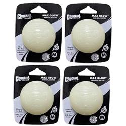 ChuckIt Max Glow Dog Toy Balls, Medium Size, 4 unit