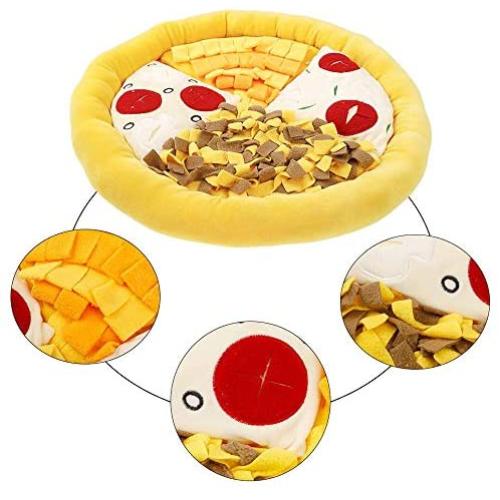 B-1 Pet Training Mat Dog Feeding Mat, Snuffle Mat for Dogs Large Pizza Snuffle Mat Sound and Washable Pet Feeding Training Playing Mat Dogs Puzzle Toys