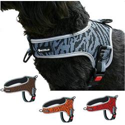 Muttitude No-Pull Training Dog Harness - Front Clip Dog Harness – Brown, Red, Orange, and Black Dog Harness for Dogs 10 to 55 Lbs