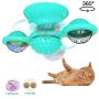 Windmill Cat Toy,Pet Interactive Training Teasing Toys with Led Ball and Catnip Ball,Cat Chewing Spinning Toy with Suction Cup,Funny Kitten Windmill Ball Base Can Be Used in Any Place (Turquoise)