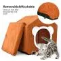 Octagon Cat Houses for Indoor Cats, Covered Cat Bed Cave for Small Pet/Kitten/Puppy/Rabbit, Cat Condo with Removable&Washable Cushion&Cover