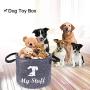 DOZCA Dog Toy Storage, Round Felt Dog Toy Bin Large for Puppy Gifts, Leashes and Food, Foldable Toy Storage for Dogs