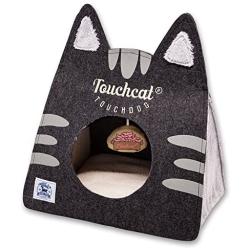 Touchcat Kitty Ears Travel On-The-Go Collapsible Folding Cat Pet Bed House with Toy