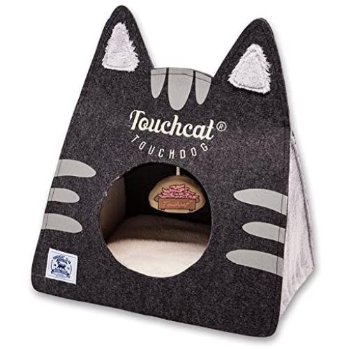 Touchcat Kitty Ears Travel On-The-Go Collapsible Folding Cat Pet Bed House with Toy
