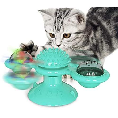JMXAFMY Pet Toys for Cats Interactive Training Turntable Windmill Amusement Toys for Cat Kitten Play Game Cat Supplies