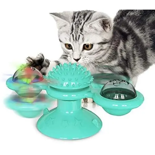 JMXAFMY Pet Toys for Cats Interactive Training Turntable Windmill Amusement Toys for Cat Kitten Play Game Cat Supplies JMXAFMY Pet Toys for Cats Interactive Training Turntable Windmill Amusement Toys for Cat Kitten Play Game Cat Supplies