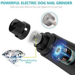 Electric Dog Nail Grinder & Cat Nail Clippers with Light, 2 Speed Rechargeable Pet Trimmer Pet Nail Trimmer, Painless Grooming & Smoothing for Small Medium Large Dogs & Cats