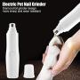 Yutiny Electric Pet Nail Grinder Pet Claw Nail Toe Trimmer Batteries Powered Cat Dog Grooming Paws Clipper Low Noise Electric Pet Nail Grinder