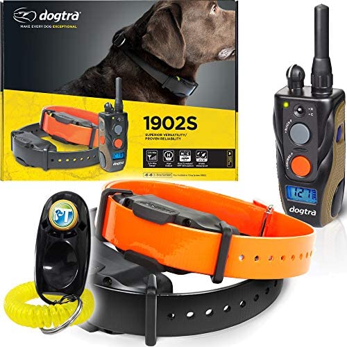 Dogtra 1900S / 1902S Remote Training Collar - 3/4 Mile Range, Waterproof, Rechargeable, Vibration - Includes PetsTEK Dog Training Clicker