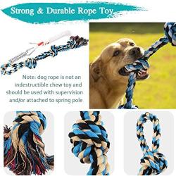 Dog Rope Toy with a Big Spring Pole, Strong Retractable Outdoor Hanging Exercise Play Tug Pull War Toys for Medium to Large Dogs and Puppies