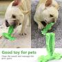 Dog Toothbrush Chewing Toys Rubber Dog Tooth Cleaning Stick Anti bite Care with Toothpaste Reservoir (Green, L)