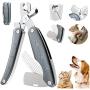 By-Heart Dog Nail Clippers, Foldable Pet Nail Trimmers with Safety Guard & Lock, Free Nail File and Comb, Professional Pet Nail Clippers for Large and Small Animals, Gray