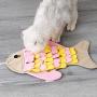 ocijf179 Sniffing Mat Fish Shape Sniffing Mat Food Slow Feeding Release Stress Pet Dog Cat Blanket Toy - Pink