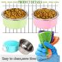 kathson Crate Dog Bowl, Removable Stainless Steel Hanging Pet Cage Bowl Food & Water Feeder Coop Cup for Cat, Puppy, Birds, Rats, Guinea Pigs