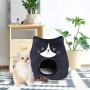 All Fur You Cat Face Cat Cave Bed, Cat House for Indoor Cats, Cubby Cat Hideaway Dome Bed Cat Tent Pod Igloo Pet Cave Cat Home Pet Cubes Felt Warm Cozy Caves Cat Hut Covered Beds Puppy Houses