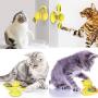 WWYM Spin Windmill Cat Toy, Multifunctional Funny Scratching Cat Hair Brush, Pet Molar Stick- Clean Tooth Brush,Yellow