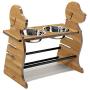 Furhaven Pet - Ottoman and Footstool Living Room Pet House, Felt Cubby Cat Cave Hideaway, and Height Adjustable Kitchen Feeder Stand for Cats and Dogs - Multiple Sizes, Styles, and Colors