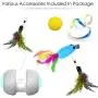 k-berho Cat Toys Interactive, Cat Toys for Indoor with Feather,Ball,Mouse and 2 Color Ribbons,Automatic Cat Toy with Irregular USB Charging 360 Degree Self Rotating Ball k-berho Cat Toys Interactive, Cat Toys for Indoor with Feather,Ball,Mouse and 2 Color Ribbons,Automatic Cat Toy with Irregular USB Charging 360 Degree Self Rotating Ball