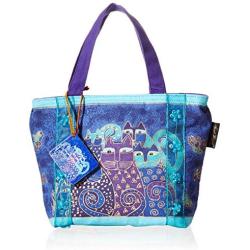 Laurel Burch Bag, 11 by 3 by 8-Inch, Indigo Cats