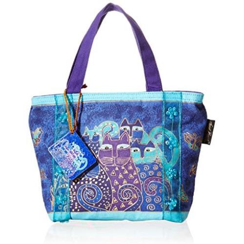 Laurel Burch Bag, 11 by 3 by 8-Inch, Indigo Cats
